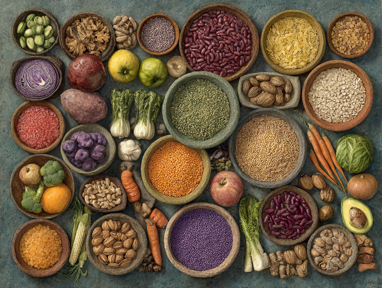 Zdravá pestrobarevná mísa s čerstvými ingrediencemi